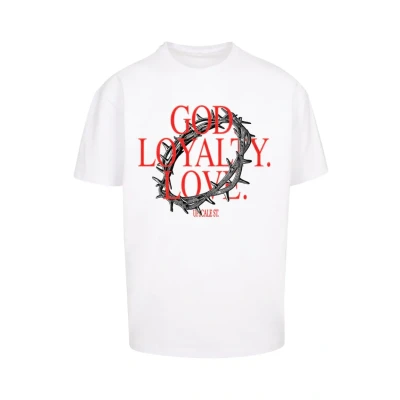 Image of Upscale by Mister Tee GOD Loyalty LOVE Print Tshirt, Men&#039;s, Size: XL, White