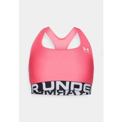 Image of Under Armour MID Branded Medium support sports bra, Women&#039;s, Size: XS, Super pink/white