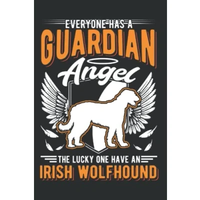Image of Irischer Wolfshund Notizbuch: Irish Wolfhound Guardian Angel / 6x9 Zoll 120 karierte Seiten