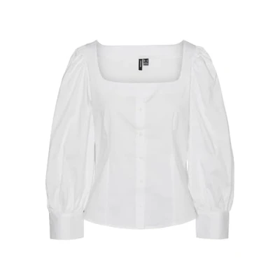 Image of Vero Moda Vmfrida Buttondown blouse, Women&#039;s, Size: Small, Snow white