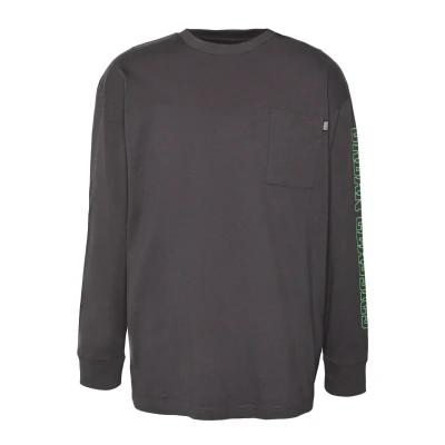 Image of Urban Classics NEON LOGO BOXY Pocket Long sleeved top, Men&#039;s, Size: Small, Darkshadow