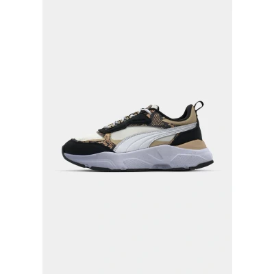 Image of Puma Cassia Snake CHIC Trainers, Women&#039;s, Size: 4, Vapor gray/light sand/black/white Leather/synthetics
