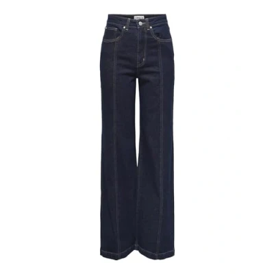 Image of ONLY Women&#039;s Wide Leg Jeans, Dark Denim Blue, 28W / 34L