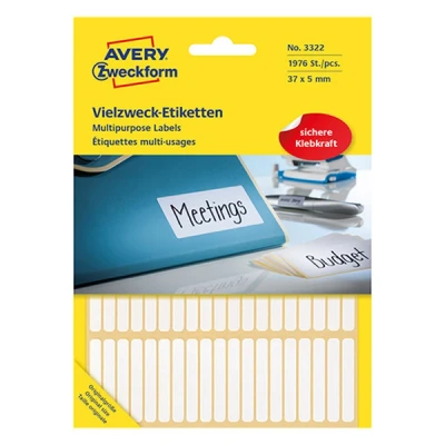 Image of Avery Zweckform 3322 Multipurpose Labels 37 x 5 mm Pack of 1976