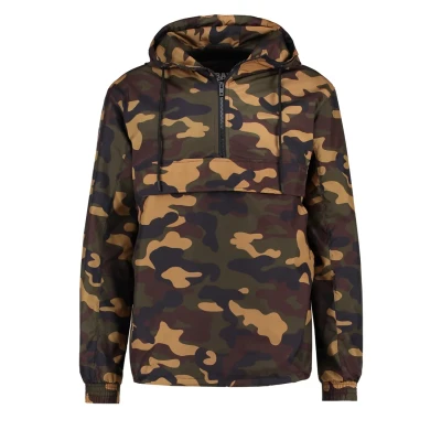 Image of Urban Classics CAMO PULL OVER Windbreaker Windbreaker, Men&#039;s, Size: Medium, Wood