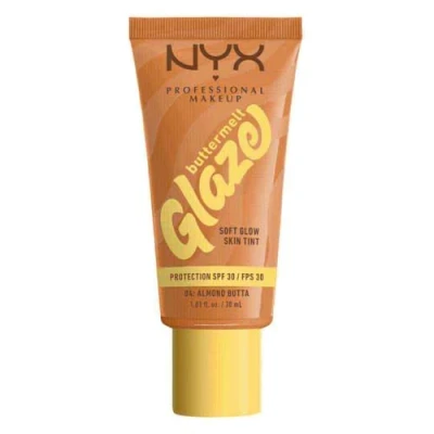 Image of NYX Professional Makeup Buttermelt Glaze Soft Glow Skin Tint + SPF/FPS 30 Foundation (Various Shades) Almond