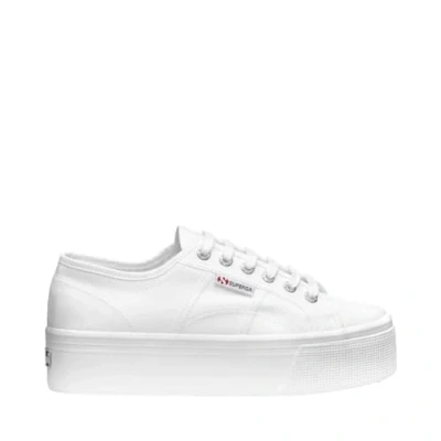 Image of Superga Platform Trainers, Size: 8, White Cotton