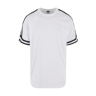 Image of Urban Classics Stripes TEE Print Tshirt, Men&#039;s, Size: Large, White