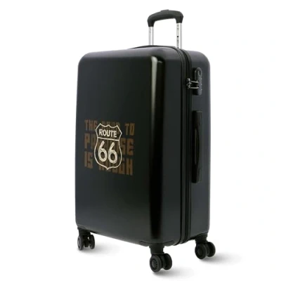 Image of Route 66 Cabin Travel Suitcases Suitcase Heavy Duty 55x40x20 Ryannair Trolley Luggage for Aircraft with 4 Wheels 360º and Lock, Black/White,