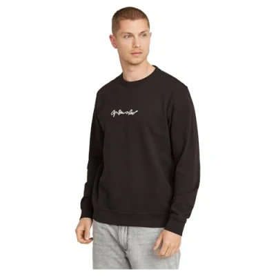 Image of G STAR Men&#039;s Script Logo Sweater, Black (Dk D26407 d257 6484), S
