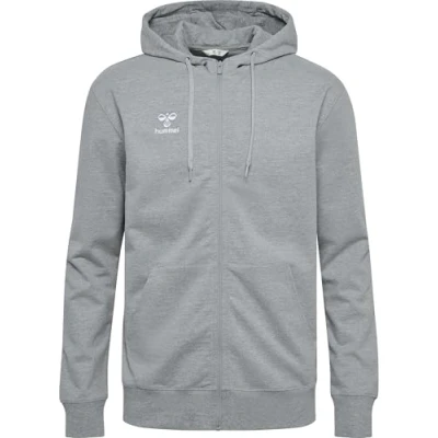 Image of Hummel Hmlgo 2.0 Zipup sweatshirt, Men&#039;s, Size: XXL, Grey melange
