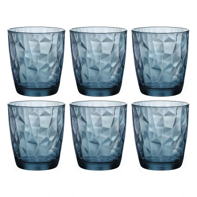Image of Bormioli Rocco Water Glasses Diamond Blue 390 ml 6 Pieces