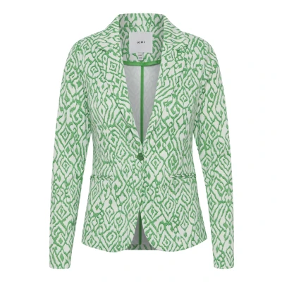 Image of ICHI Ihkate Blazer, Women&#039;s, Size: XS, Greenbriar ikat print