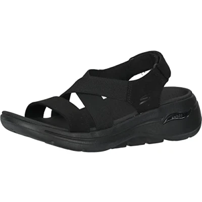 Image of Skechers Go Walk Arch Fit Women&#039;s Sandals, Black, 4 UK