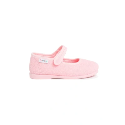 Image of Pisamonas Merceditas Ankle strap ballet pumps for kids, Size: 9.5K, Rosa Textile