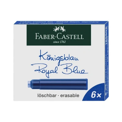 Image of Faber Castell 185506 Standard Ink Cartridge Blue (Pack of 6)