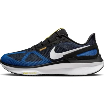 Image of NIKE Performance AIR ZOOM Structure Heritage Road running shoes, Men&#039;s, Size: 7.5, White black sail photo blue Synthetics/textile