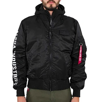 Image of ALPHA INDUSTRIES Men&#039;s Bomber Jacket, Black/Reflective, L