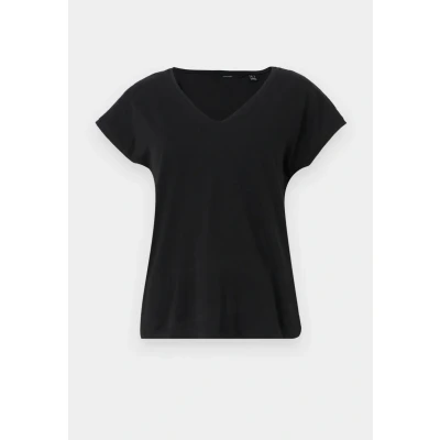 Image of Vero Moda Vmluna SS Vneck TEE JRS NOOS Basic Tshirt, Women&#039;s, Size: XS, Black