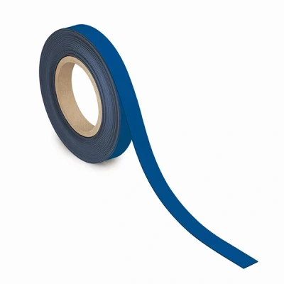Image of MAUL Labelling Tape 20 mm x 1 mm, Writeable with Magnetic Backing, Versatile in Office, Workshop, Warehouse and Kitchen, Can Be Cut to Size, 10 m Length, Blue