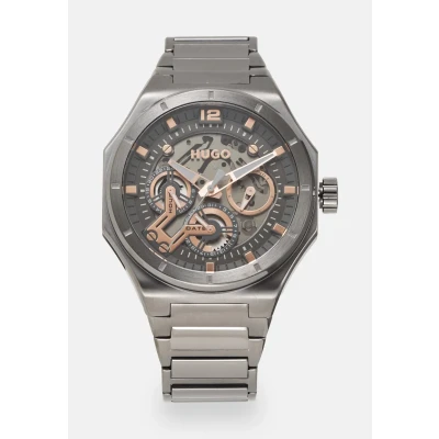 Image of HUGO Grail Skeleton Watch, Men&#039;s, Size: One Size, Grey