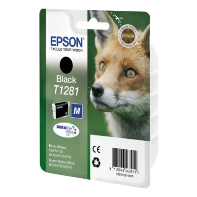 Image of Epson T1281 Black Fox Genuine, DURABrite Ultra Ink Cartridge