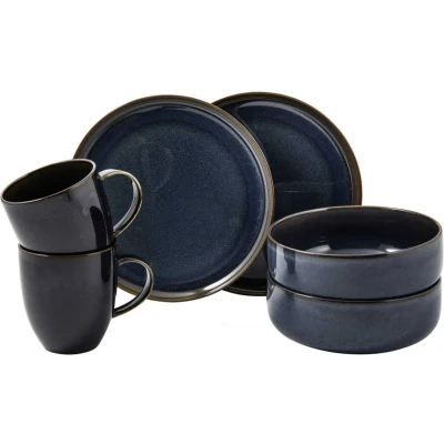 Image of Villeroy &amp; Boch Dinnerware Set Crafted Denim Blue 6 Piece