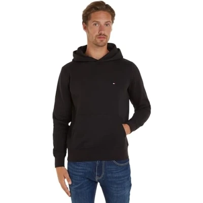 Image of Tommy Hilfiger FLAG LOGO Hoody Sweatshirt, Men&#039;s, Size: XS, Black