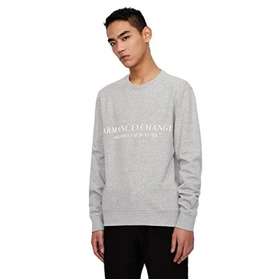 Image of Armani Exchange Felpa Sweatshirt, Men&#039;s, Size: Medium, Grau