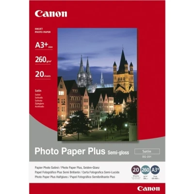 Image of Canon BubbleJet Photo Paper SG201 A3+ Pack of 20 satin finish paper, One Size, BJ MEDIA SG 201 20SH, 1686B032
