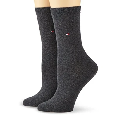 Image of Tommy Hilfiger Casual 2 PACK Socks, Women&#039;s, Size: 6 8, Anthracite melange