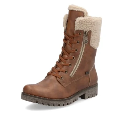 Image of Rieker 78522 Women&#039;s Lace Up Ankle Boots, Brown 24, 36 EU