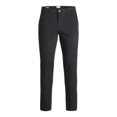 Image of Jack and Jones Mens Slim Stretch Chino Trousers, Black, 31W / 32L