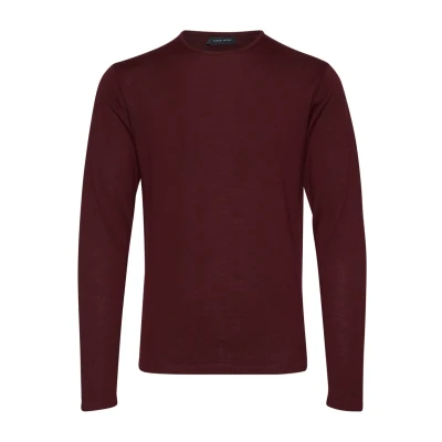 Image of Casual Friday Cfkent Merino CREW NECK KNIT Jumper, Men&#039;s, Size: Large, Wine red