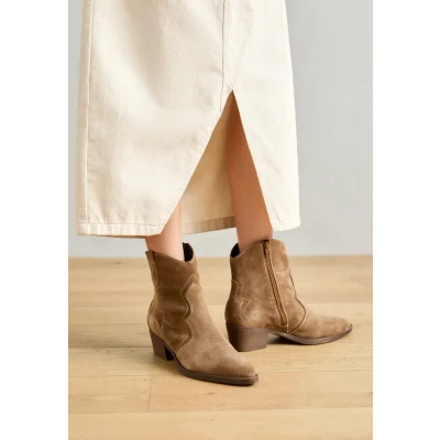 Image of Tamaris Damen Absatzstiefelette Leder Blockabsatz bequem; BROWN, EU 36