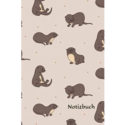 Image of Notizbuch: Otter Notizbuch 6x9 Zoll DIN A5 120 Seiten Punktraster Mader Notizheft Fischotter Tagebuch Tier Schreibheft