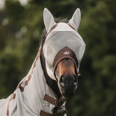 Image of Kentucky Horsewear Fly Mask Classic With Ears Pony Size / Silver Horse Masks &amp; Equestrian