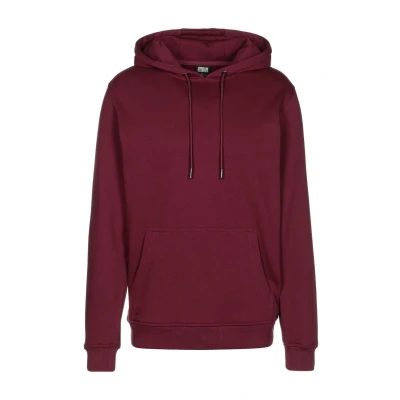 Image of Urban Classics Blank Hoody Hoodie, Men&#039;s, Size: Large, Burgundy