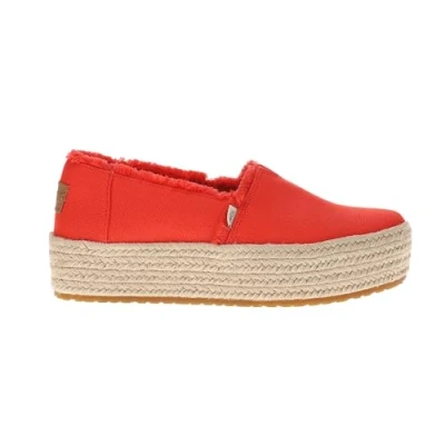 Image of TOMS Women&#039;s Valencia Loafer Flat, Flame Canvas Fray, 6 UK