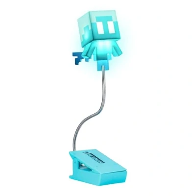 Image of Paladone Minecraft Allay Clip On Book Light Officially Licensed Reading Light, Lamp Design with Flexible Cable, Featuring Mob Shaped Head, 3 Modes, Battery Powered
