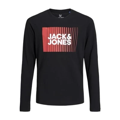 Image of Jack &amp; Jones Junior Jjecorp LOGO PLAY O NECK Long sleeved top for kids, Size: 6y, Black