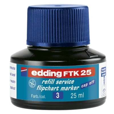 Image of Edding FTK 25 Refill Ink Blue Ml with Capillary System Ideal for Clean and Uncomplicated Refilling of Almost All Flipchart Markers