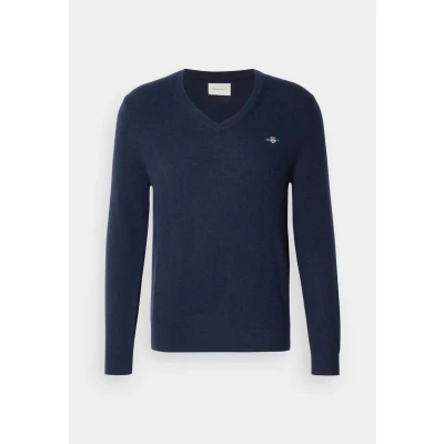Image of GANT V NECK Jumper, Men&#039;s, Size: XXL, Marine