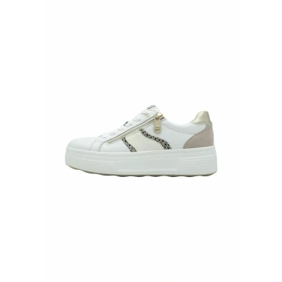 Image of Tamaris Comfort Women&#039;s Platform Trainers with Zip Low Top, Beige Comb, 5 UK