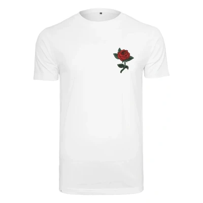 Image of Mister Tee ROSE Print Tshirt, Men&#039;s, Size: Medium, White
