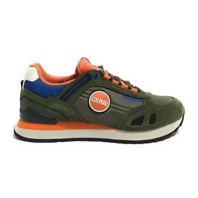 Image of Colmar Originals Travis Sport Trainers, Men&#039;s, Size: 9.5, Military green/orange/blue shoes