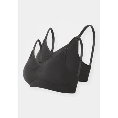 Image of Mamalicious Mlilja FEED ME bra 2 PACK Triangle black, Women&#039;s, Size: S/M, Black