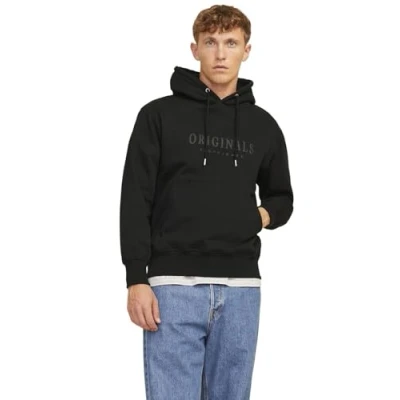 Image of Jack &amp; Jones Jorfrederiksberg Hoodie, Men&#039;s, Size: Medium, Black