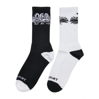 Image of Mister Tee Major CITY Socks 2PACK Socks, Men&#039;s, Size: 9 11.5, Black white