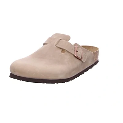 Image of Birkenstock Mules, Men&#039;s, Size: 12, Beige Leather